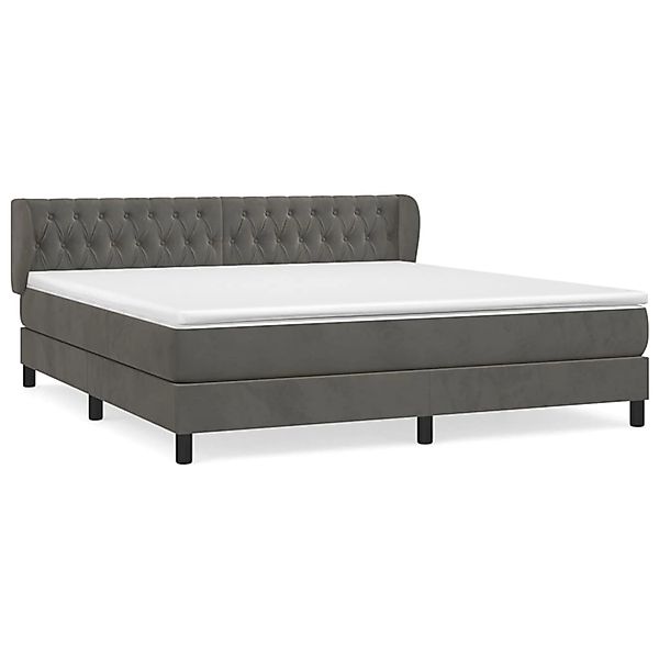 vidaXL Boxspringbett mit Matratze Dunkelgrau 160x200 cm Samt1397484 günstig online kaufen