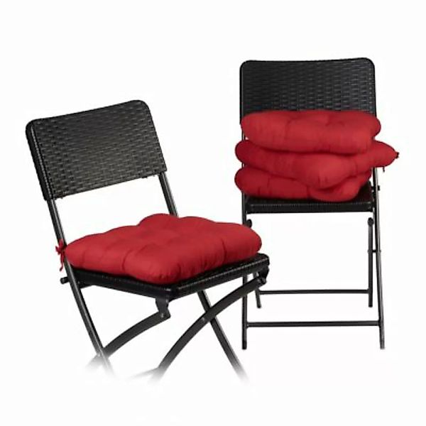 relaxdays Stuhlkissen 4er Set rot günstig online kaufen