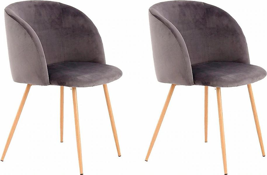 Kayoom Polsterstuhl "Stuhl Celina 110 2er-Set Grau,samtweicher Bezug in mod günstig online kaufen