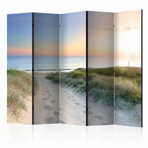 artgeist Paravent Morning walk on the beach II [Room Dividers] mehrfarbig G günstig online kaufen