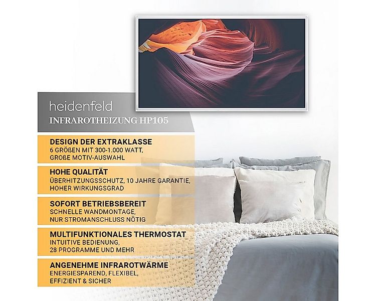 Heidenfeld Infrarotheizung HF-HP105 Bergsee Elektroheizung inkl. Thermostat günstig online kaufen
