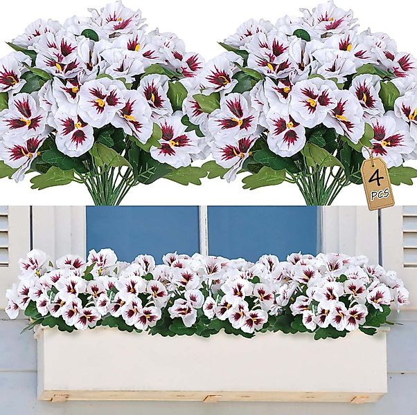 Kunstblumenstrauß 4 Bündel Künstliche Blumen Geranie günstig online kaufen
