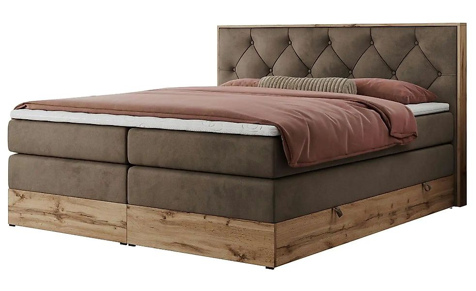 Boxspringbett mit Bettkasten Veneto King ¦ braun ¦ Maße (cm): B: 148 H: 115 günstig online kaufen