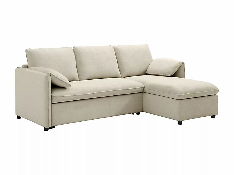 Ecksofa mit Schlaffunktion - Ecke wechselbar - Stoff - Beige - ALPARETO günstig online kaufen