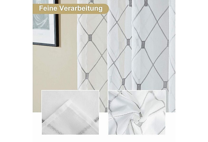 BYSURE Gardine (2 St), Ösen, transparent, Voile, Modern Gardine Leinenoptik günstig online kaufen