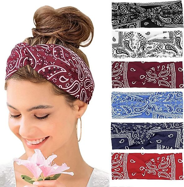 Coonoor Haargummi 6 Stück Stirnbänder Damen Boho Breite Haarband Yoga Stirn günstig online kaufen