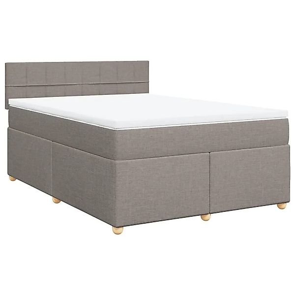 vidaXL Boxspringbett mit Matratze Taupe 160x200 cm Stoff 3286735 günstig online kaufen
