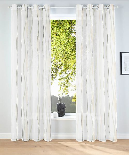 my home Gardine "Dimona" Ösen 2 Stk. tlg. 2-er Set, transparent, Voile, Pol günstig online kaufen