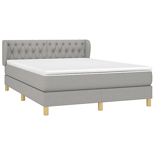 vidaXL Boxspringbett mit Matratze Hellgrau 140x190 cm Stoff 3127037 günstig online kaufen