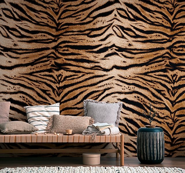 living walls Fototapete »THE WALL III Tiger Tapete Motivtapete Fell Tiger«, günstig online kaufen