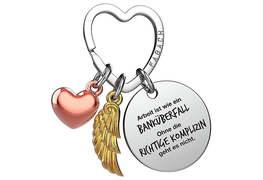 FABACH Schlüsselanhänger Glücksbringer Herz und Engelsflügel mit Gravur "Be günstig online kaufen