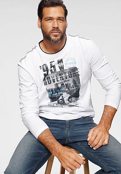 Man's World Langarmshirt langärmelige, bedruckt, Rundhalsausschnitt, aus Ba günstig online kaufen