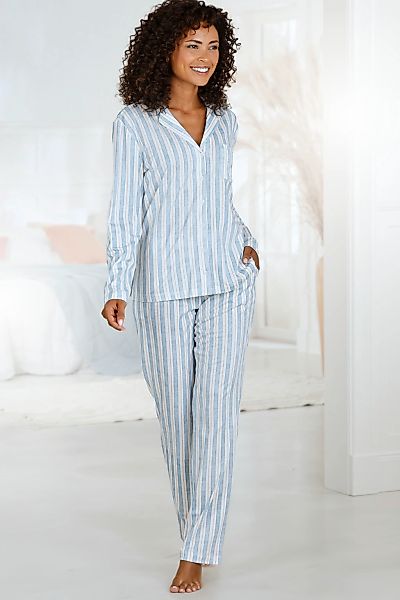 Vivance Dreams Pyjama 2 Stk. tlg., mit durchgehender Knopfleiste günstig online kaufen
