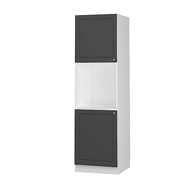 Vicco Herdumbauschrank Fame-Line Herdschrank Anthrazit-Gold/Weiß 60 cm Offe günstig online kaufen