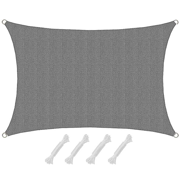 AMANKA HDPE Sonnensegel Wasserdurchlässig - 1 x 2 m Viereckig Grau günstig online kaufen