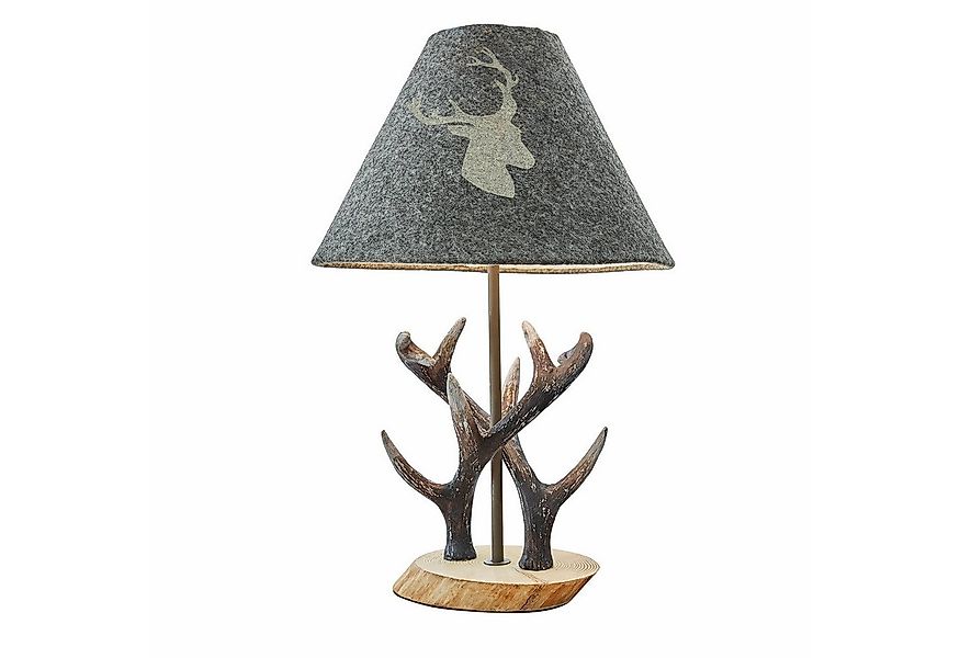 Mirabeau Tischleuchte Tischlampe Lodge grau/braun günstig online kaufen