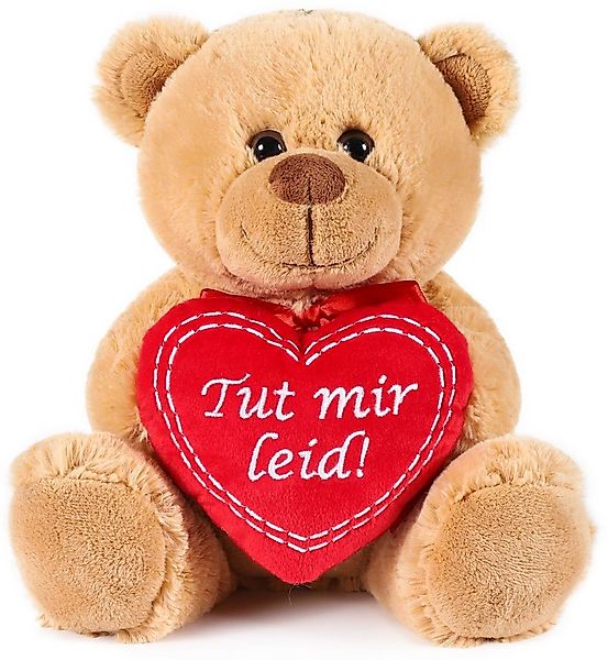 BRUBAKER Kuscheltier Teddybär mit Herz Rot - Tut mir leid! - 25 cm Teddy Pl günstig online kaufen
