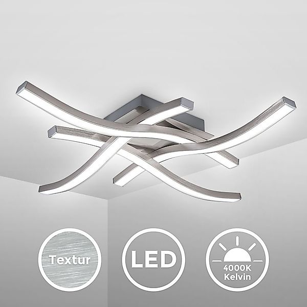 B.K.Licht Deckenleuchte 4-flammige LED Deckenlampe 42x42cm günstig online kaufen