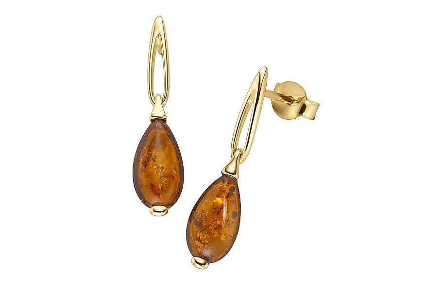 Luigi Merano Paar Ohrhänger mit Bernstein, Gold 375 günstig online kaufen