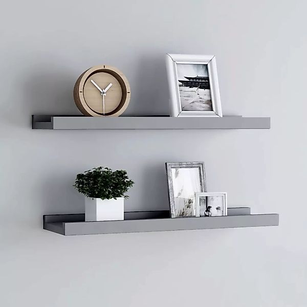 Bilderleisten 2 Stk. Grau 40x9x3 Cm Mdf günstig online kaufen