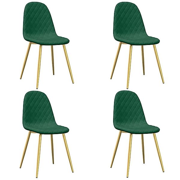 vidaXL Esszimmerstuhl Esszimmerstühle 4 Stk. Dunkelgrün günstig online kaufen