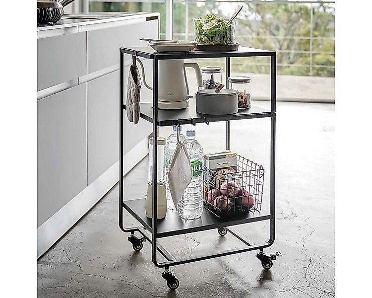 Yamazaki Küchenwagen "Tower" Küchenrollwagen 38x81x49cm, Metall, 3 Ebenen, günstig online kaufen