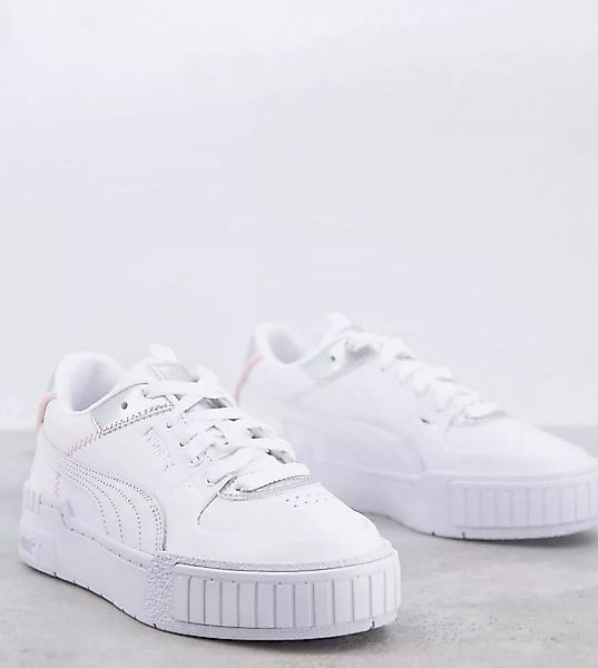 Puma – Cali Sport – Sneaker in Weiß und Silber, exklusiv bei ASOS günstig online kaufen