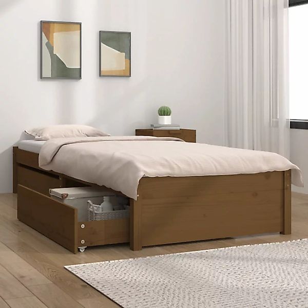 Vidaxl Bett Mit Schubladen Honigbraun 90x200 Cm günstig online kaufen