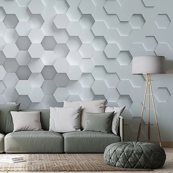 PROFHOME 382901-GU Fototapete 3D Matt Weiß Grau 3,71 m x 2,8 m 0,53 m x 20, günstig online kaufen