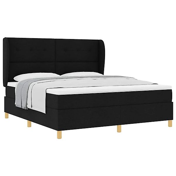 vidaXL Boxspringbett mit Matratze Dunkelgrau 90x190 cm Schwarz 3340769 günstig online kaufen