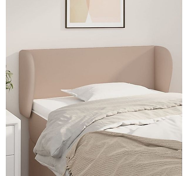vidaXL Bett, Kopfteil mit Ohren Cappuccino-Braun 103x23x78/88 cm Kunstleder günstig online kaufen