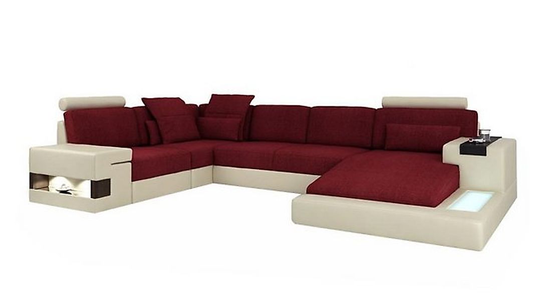 Xlmoebel Ecksofa Neues Ecksofa Wohnlandschaft in U-Form mit Ledermaterial, günstig online kaufen