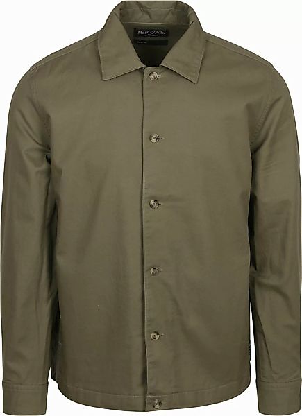 Marc O'Polo Hemdjacke Leinen Blend Olivgrün - Größe L günstig online kaufen