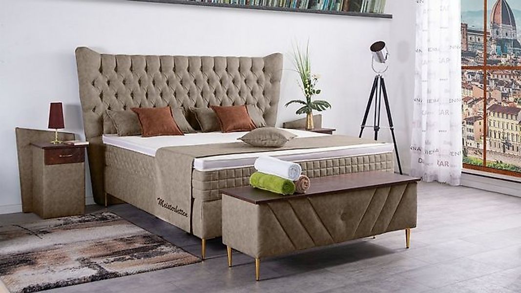 Meisterbetten Boxspringbett Quin (7-Zonen Taschenfederkernmatratzen, Ergofl günstig online kaufen