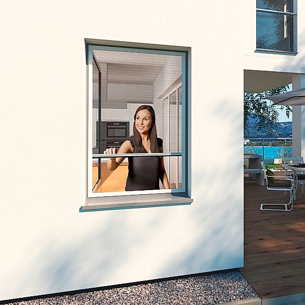 Windhager Insektenschutzplissee "Plisseefenster ULTRA FLAT" halbtransparent günstig online kaufen