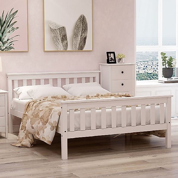 Doppelbett, bis 150 kg, 140x200cm, mit Kopfteil und Lattenrost, minimalisti günstig online kaufen