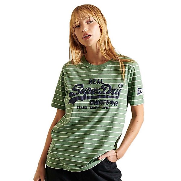 Superdry Vinage Logo Source Stripe T-shirt M Soft Green Marl günstig online kaufen