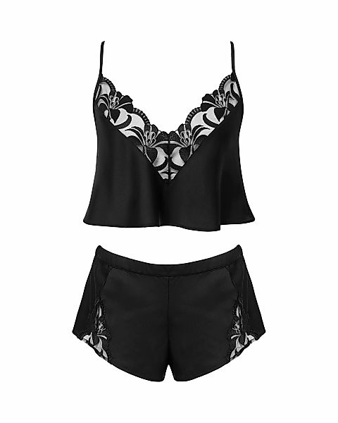 Bluebella Leonora luxuriöses Camisole und Shorts Set aus Satin Schwarz günstig online kaufen