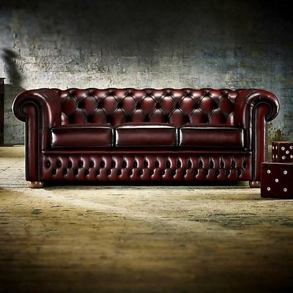 JVmoebel 3-Sitzer Sofa 3 Sitzer Ledersofa Couch Chesterfield Leder 100% Led günstig online kaufen