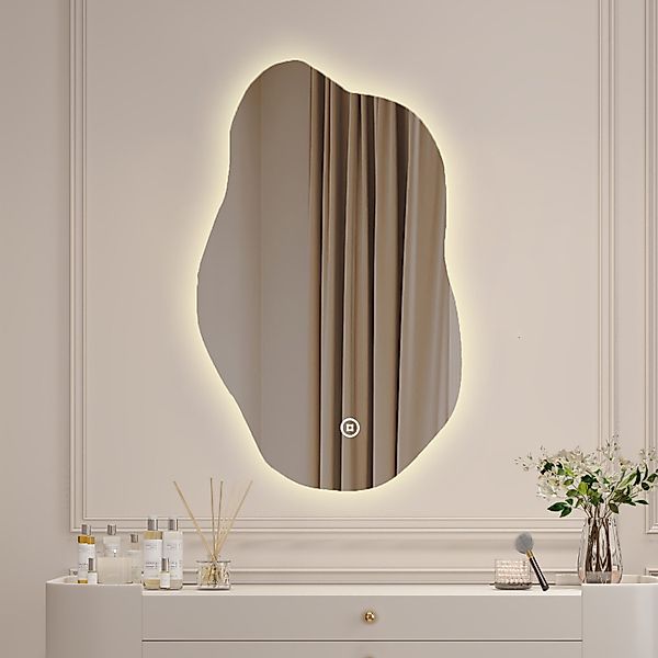 WDWRITTI Schminkspiegel Wand Kosmetikspiegel Wandspiegel Asymmetrisch günstig online kaufen
