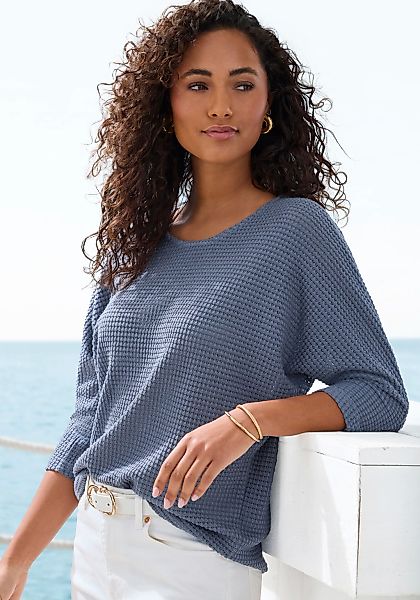 Vivance 3/4-Arm-Shirt "aus bügelfreiem Waffelstrick" aus bügelfreier Strick günstig online kaufen