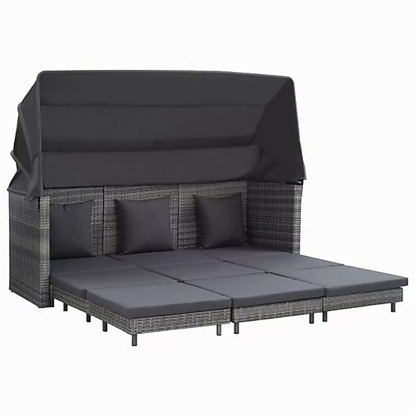 DOTMALL Loungebett Polyrattan,3-Personen, mit einziehbarem Sonnendach, Kiss günstig online kaufen