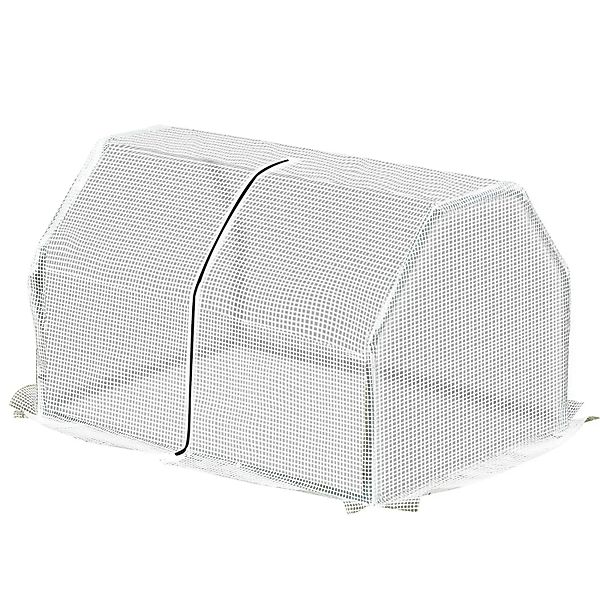 Outsunny Gewächshaus UV Beständig Foliengewächshaus Stahl PE-Kunststoff Wei günstig online kaufen