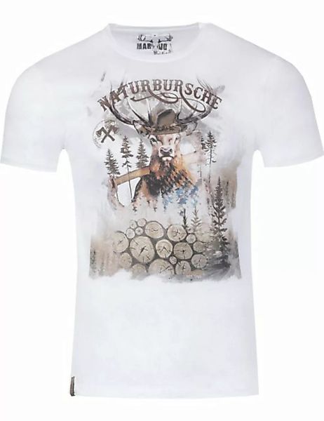 MarJo T-Shirt Herren Trachtenshirt 'Guido' mit Hirschmotiv, Ede günstig online kaufen
