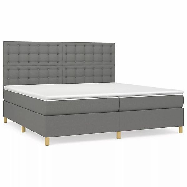 Vidaxl Boxspringbett Mit Matratze Dunkelgrau 200x200 Cm Stoff günstig online kaufen