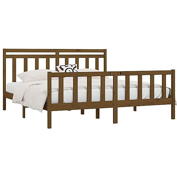 vidaXL Bett Massivholzbett Honigbraun Kiefer 200x200 cm günstig online kaufen