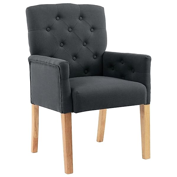 vidaXL Esszimmerstuhl mit Armlehnen Grau Stoff 287940 günstig online kaufen