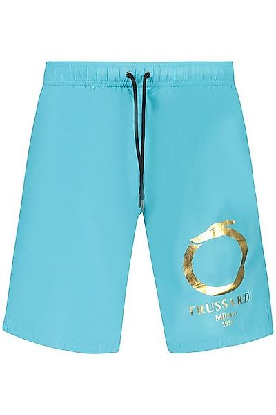 Trussardi 5-Pocket-Hose Herren Blaue Kurze Hose mit Kordelzug und Logo-Prin günstig online kaufen