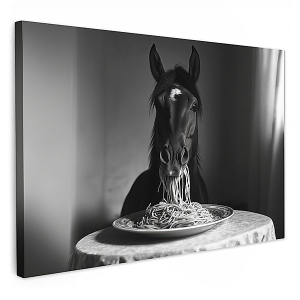 OneMillionCanvasses® Leinwandbild Pferd - Teller - günstig online kaufen