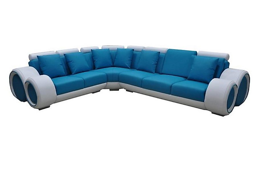 JVmoebel Ecksofa Design Leder Polster XXL Sitz Zimmer Eck Wohn Sofa + USB D günstig online kaufen
